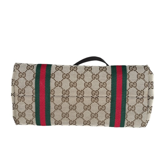 GUCCI Brwon GG PVC Canvas and Leather Tote Bag - Picture 4 of 9